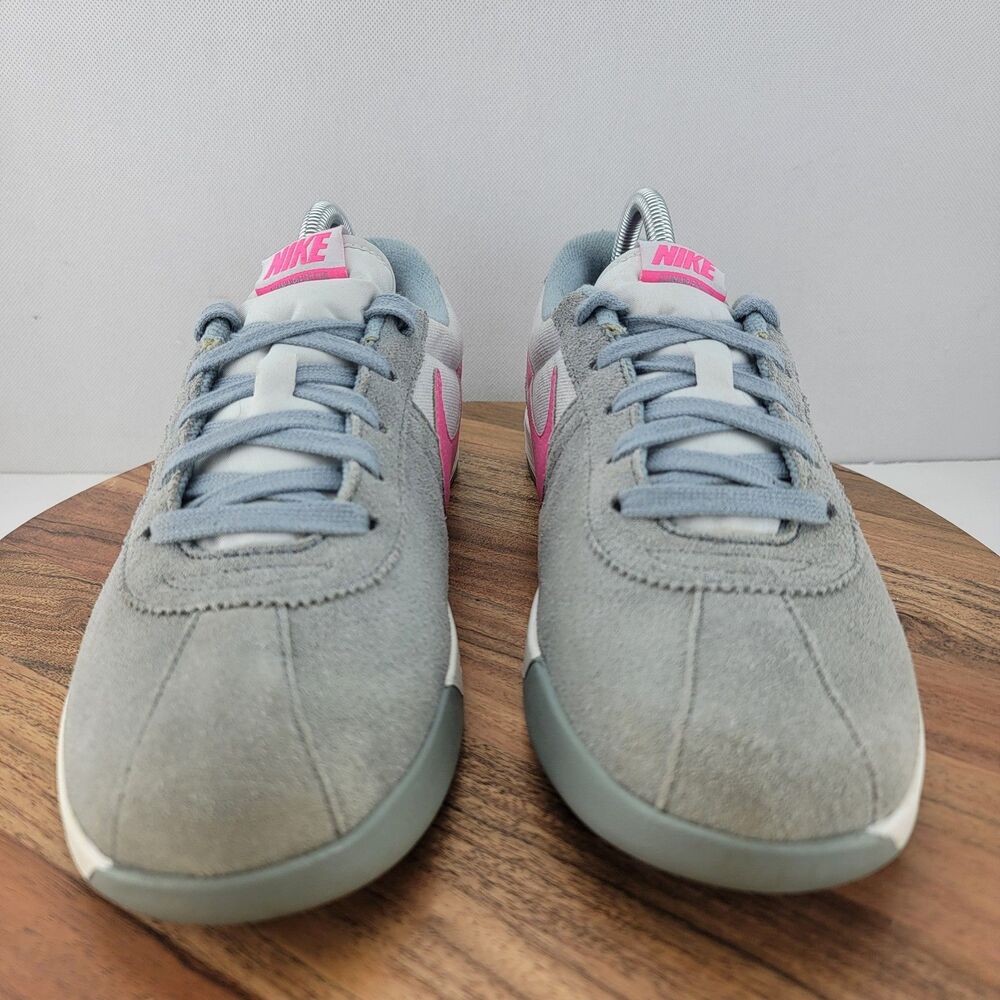 Nike Golf Womens Size 9.5 LUNARLON Gray Suede Pink Swoosh Shoes 704425-002 - Picture 2 of 9